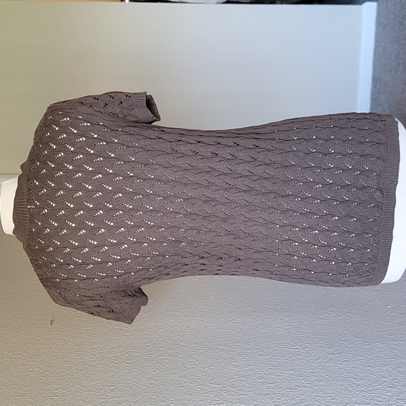 Croft & Barrow Short Sleeve Brown Cardigan - Picture 5 of 8